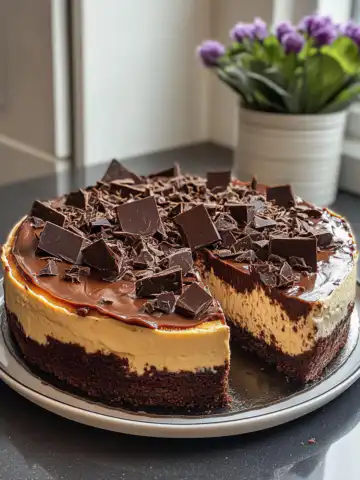 Triple Chocolate Cheesecake Recipe taken with iphone 15 pro max --iw 2 --ar 4:5 --v 6.1 --raw