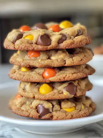 Triple Reese’s Peanut Butter Cookies Recipe taken with iphone 15 pro max --iw 2 --ar 4:5 --v 6.1 --raw