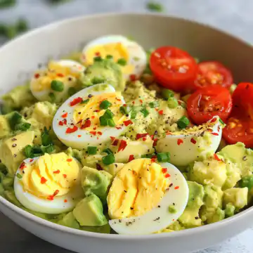 Zesty Avocado Egg Salad Recipe taken with iphone 15 pro max --iw 2 --ar 4:5 --v 6.1 --raw