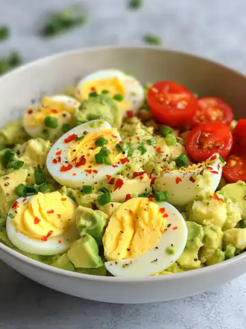 Zesty Avocado Egg Salad Recipe taken with iphone 15 pro max --iw 2 --ar 4:5 --v 6.1 --raw