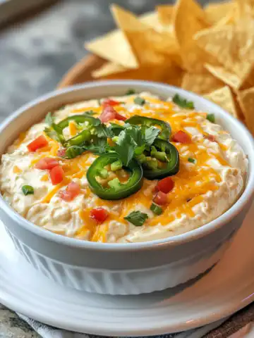 Zesty Crockpot Jalapeño Cream Cheese Dip Recipe taken with iphone 15 pro max --iw 2 --ar 4:5 --v 6.1 --raw