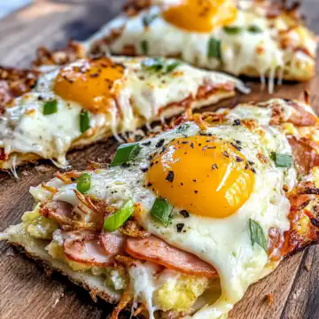 Breakfast Pizza Recipe | Hash Brown Crust Delish taken with iphone 15 pro max --iw 2 --ar 4:5 --v 6.1 --raw