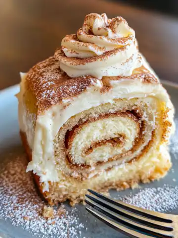 Cinnamon Roll Cake Recipe taken with iphone 15 pro max --iw 2 --ar 4:5 --v 6.1 --raw