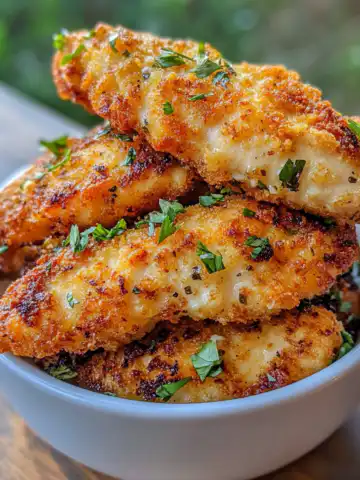 Crispy Air Fryer Honey Butter Garlic Chicken Tenders Recipe taken with iphone 15 pro max --iw 2 --ar 4:5 --v 6.1 --raw