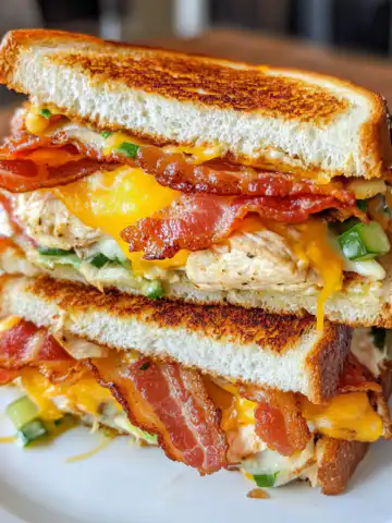 Crispy Bacon & Ranch Chicken Melt Recipe taken with iphone 15 pro max --iw 2 --ar 4:5 --v 6.1 --raw