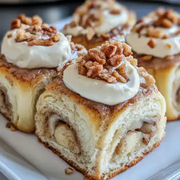 Fluffy Banana Bread Cinnamon Rolls with Cream Cheese Frosting taken with iphone 15 pro max --iw 2 --ar 4:5 --v 6.1 --raw